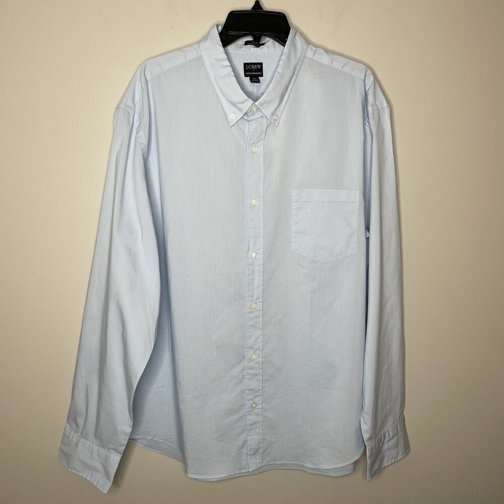 J.CREW Flex Button Down Shirt Men XXL Slim Untucked NEW Blue Performance BW398